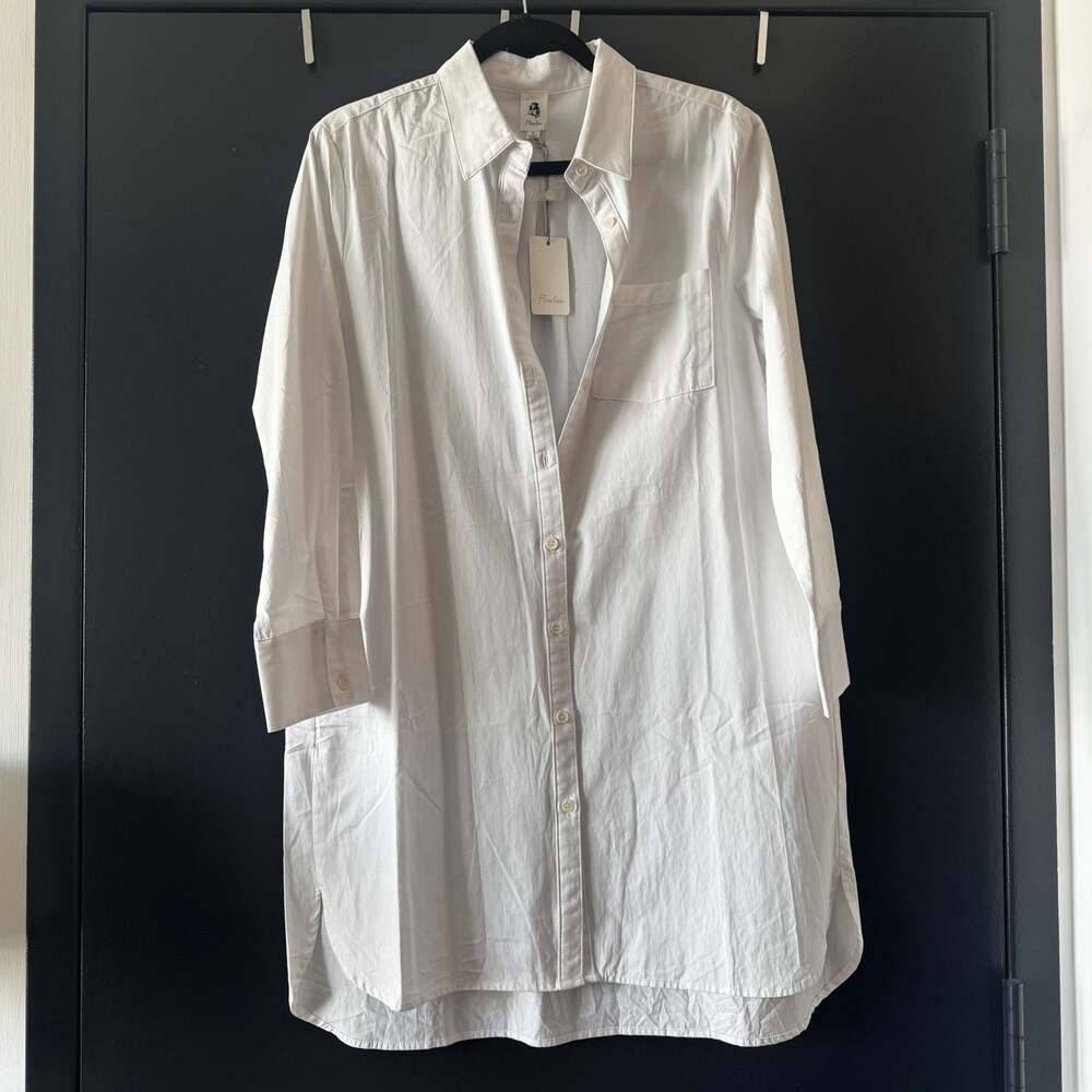 Flawless White Cotton Shirt Dress, Size M